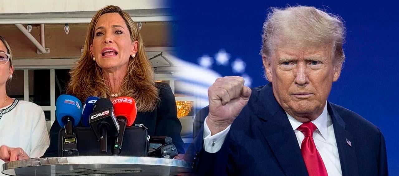 María Elvira Salazar y Donald Trump. 