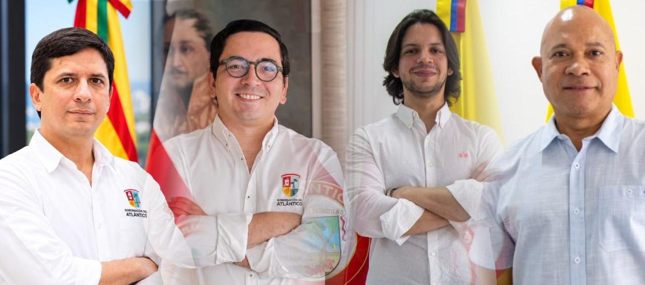 Mario Segura, secretario de Infraestructura; José Ternera, secretario encargado de Educación; Arturo García, gerente de Asuntos Internacionales; Carlos Martínez, secretario de Hacienda.