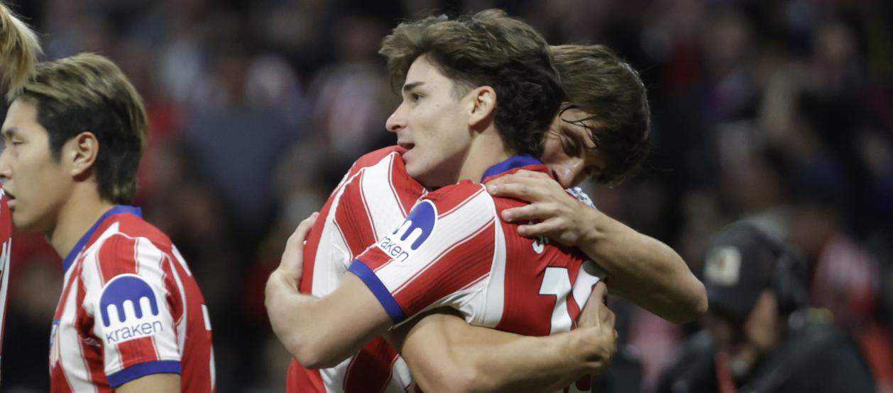 Julián Álvarez festejando el gol que marcó este sábado.