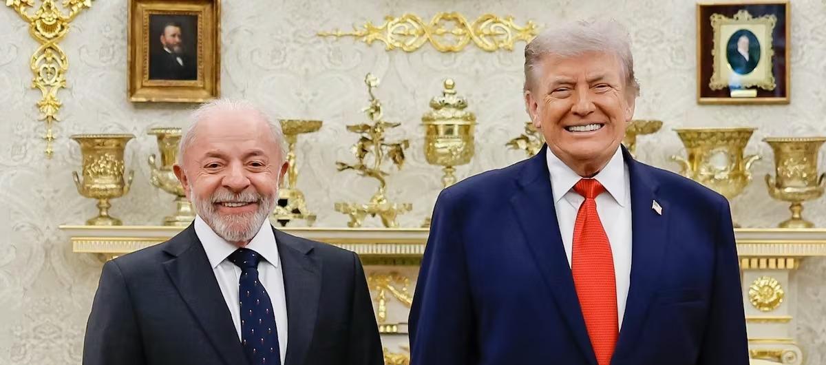 Los presidentes  Luiz Inácio Lula da Silva y Donald Trump.  