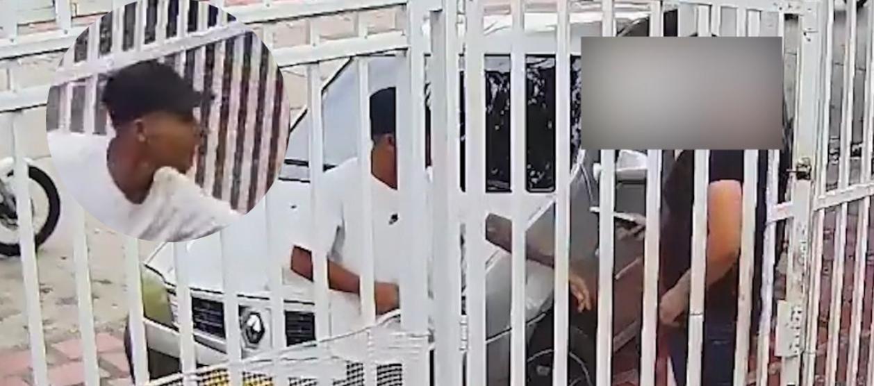 Imagen del delincuente y del momento del atraco.