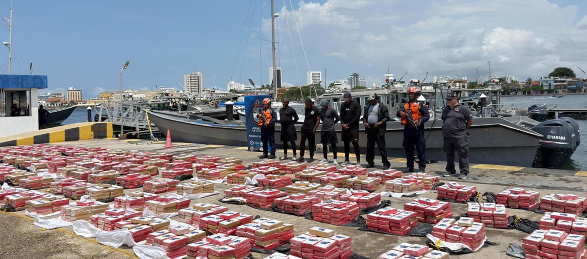 Clorhidrato de cocaína incautado en el Caribe