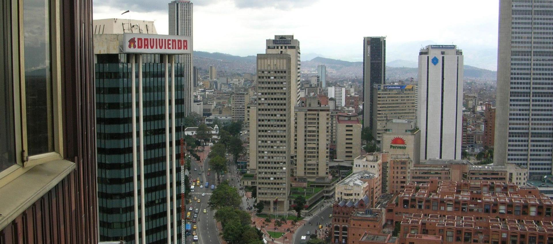 Panorámica de la zona financiera de Bogotá. 
