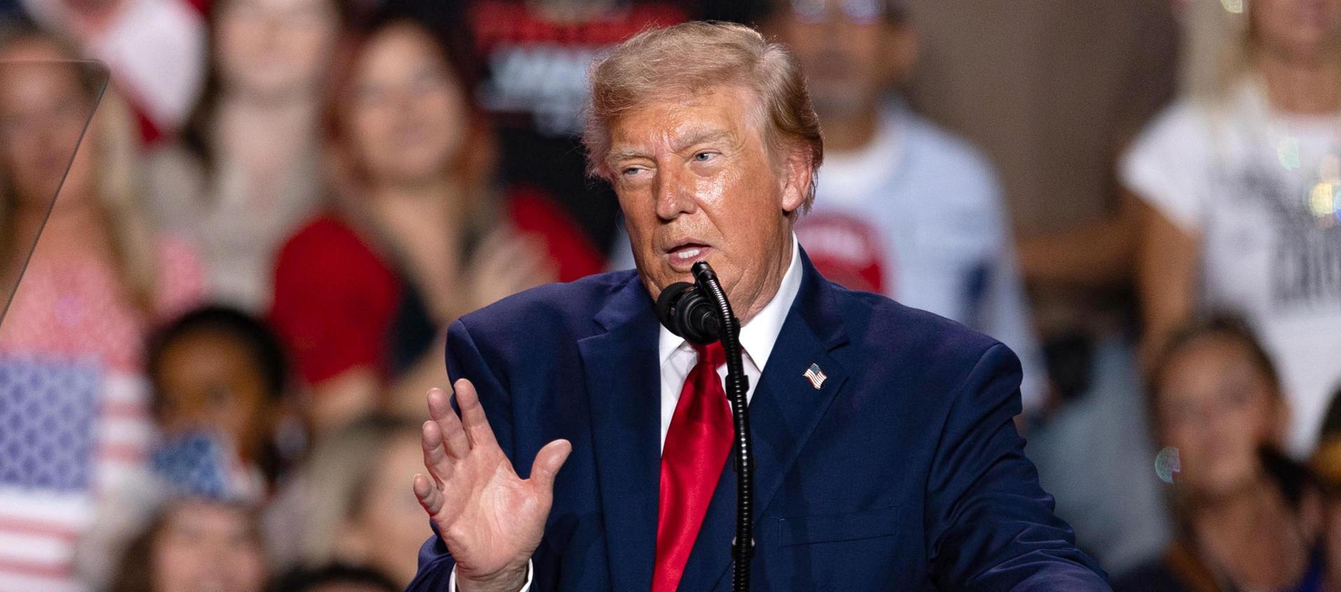 El presidente de EE.UU., Donald Trump, durante un acto de campaña de apoyo de los candidatos republicanos.