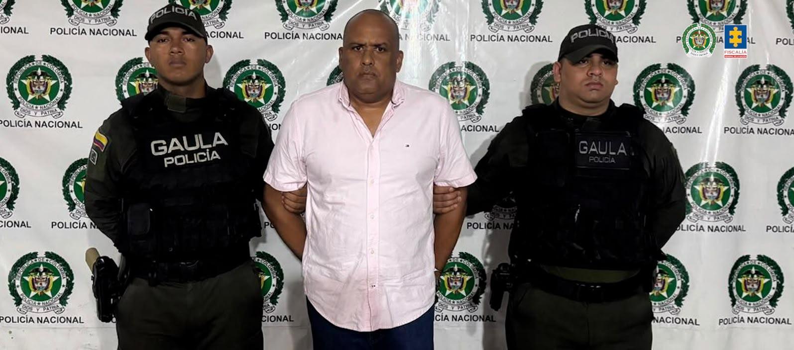 Everth Julio Hawkins Sjorgreen tras ser capturado por el Gaula de la Policía. 