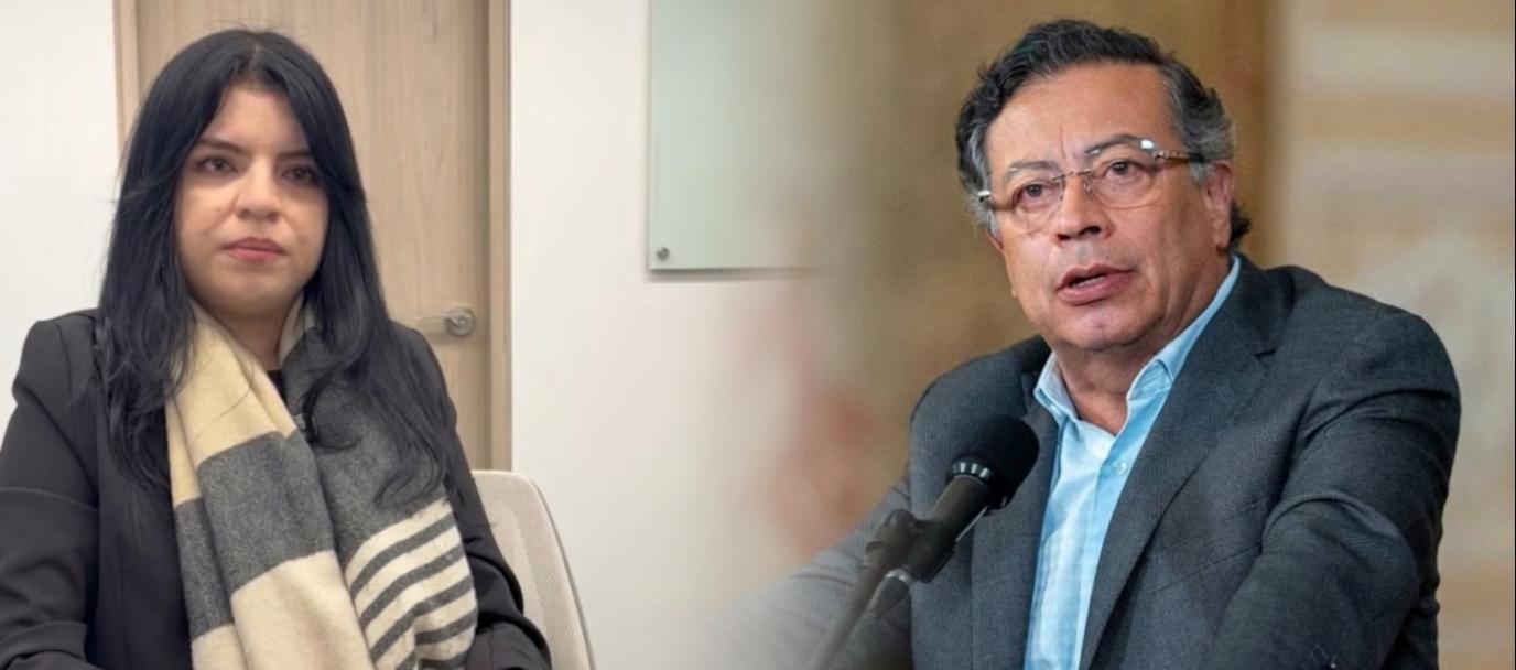 La joven Deicy Jiménez y el expresidente Gustavo Petro.
