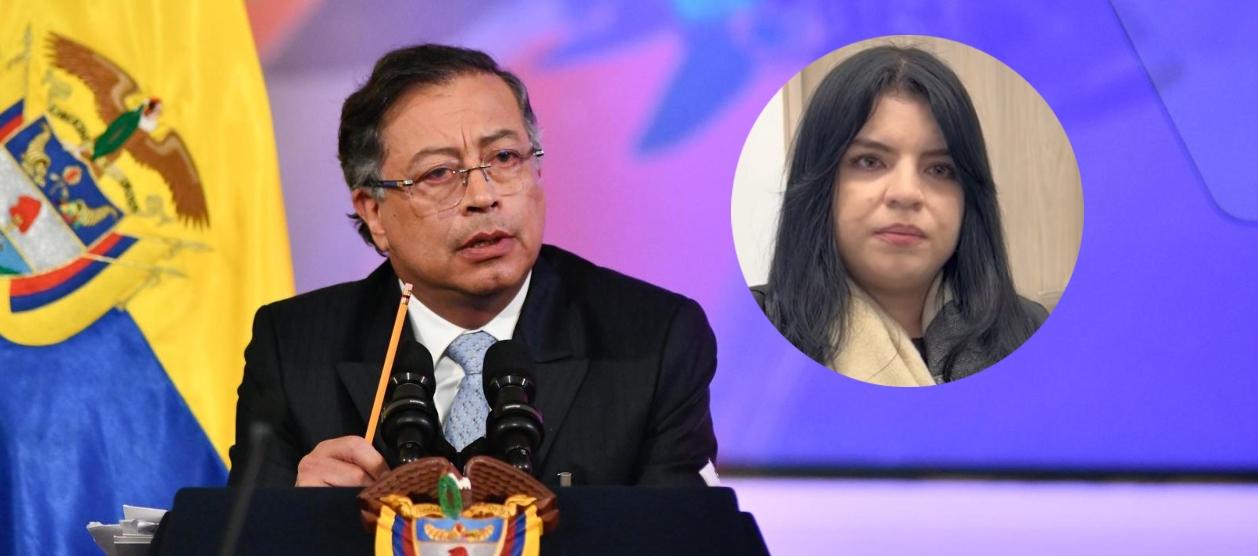 El expresidente Gustavo Petro y la joven Deicy Jiménez.