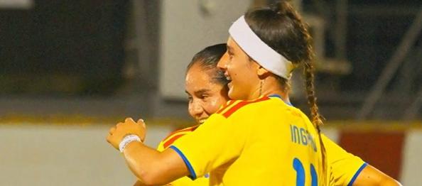  La celebración de las jugadoras colombianas.