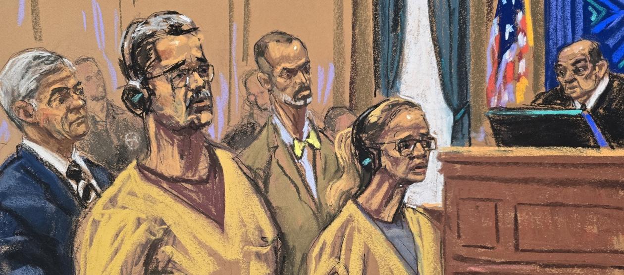 Nicolás Maduro y Cilia Flores, durante la audiencia de este jueves.