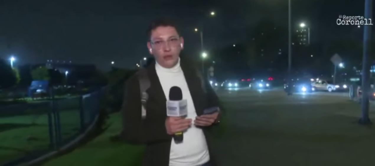 El periodista cuando transmitía en vivo cuando fue víctima de dos intentos de robo. 