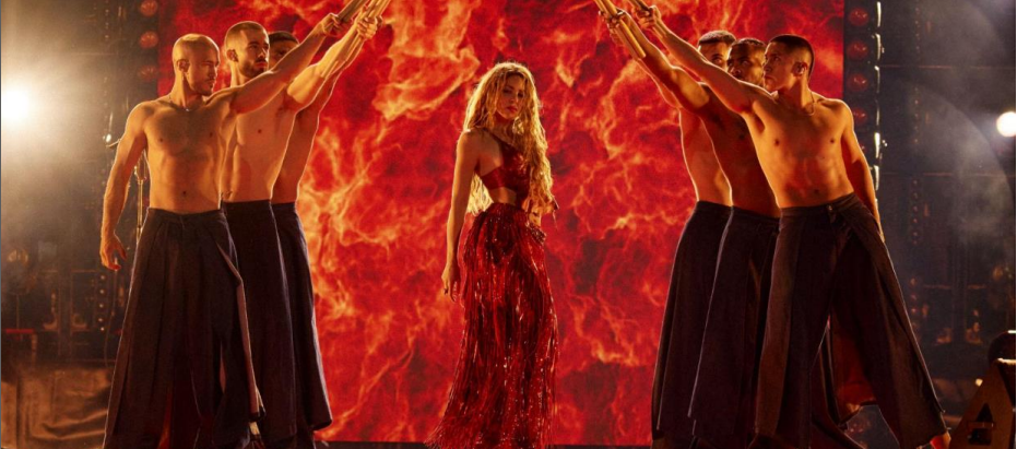 Shakira durante uno de los conciertos de su residencia en Madrid.