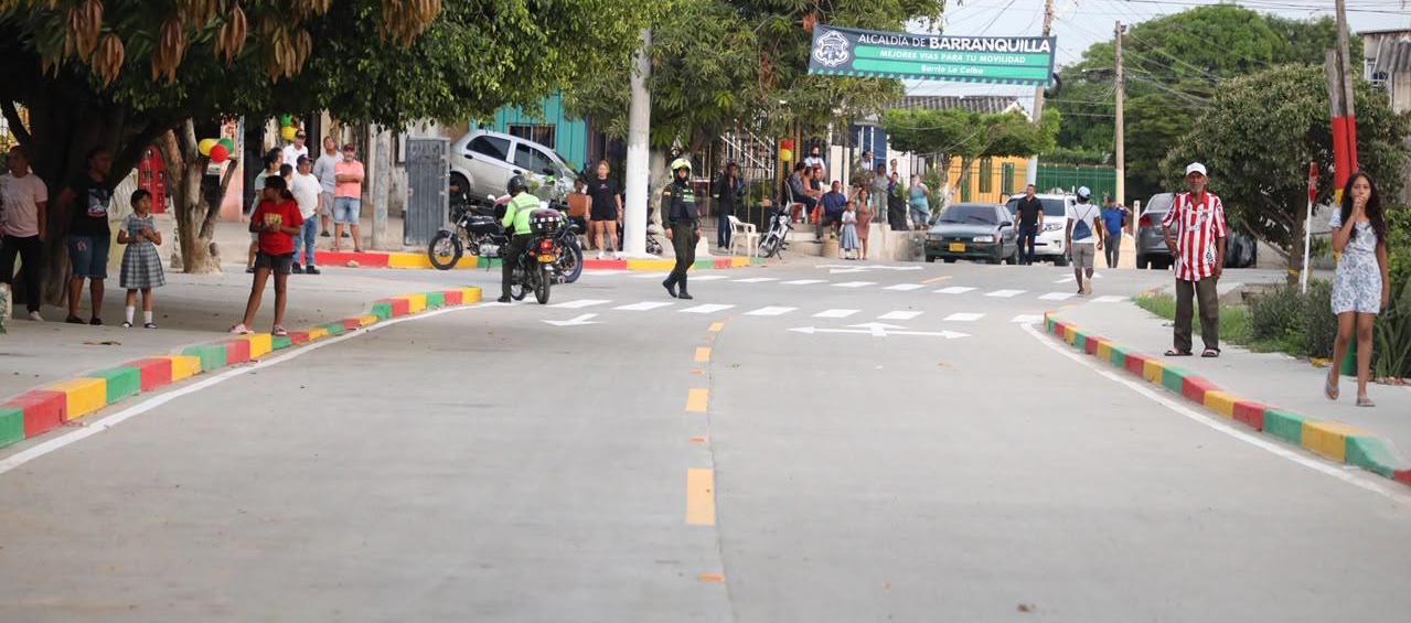 Vías pavimentadas por la Alcaldía. 