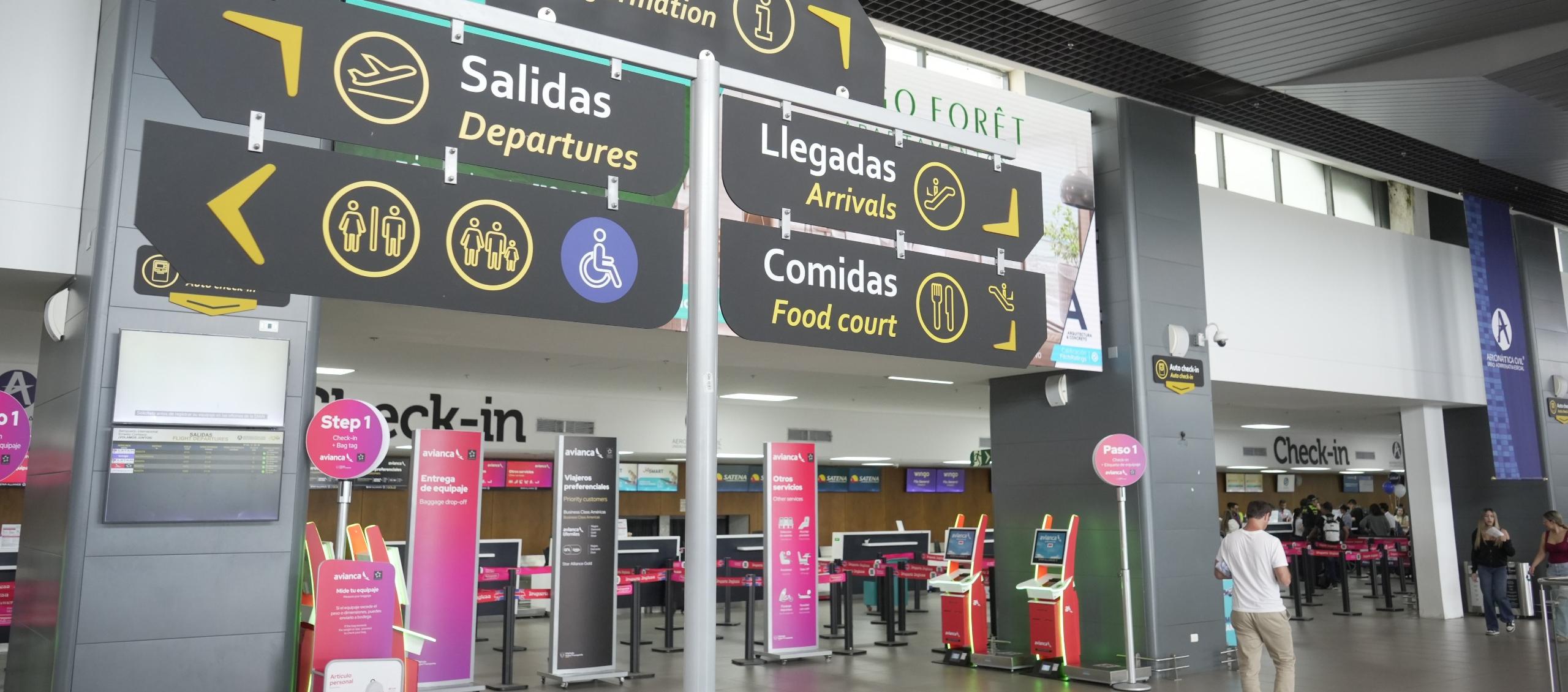 Zona del Check-in del Aeropuerto Internacional Ernesto Cortissoz de Barranquilla. 