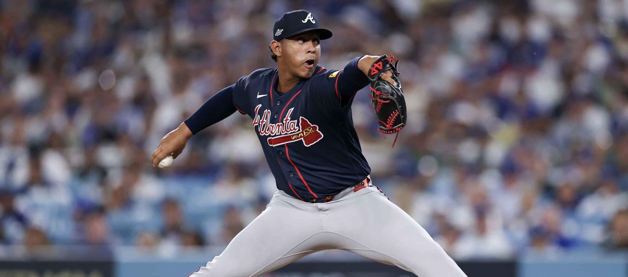 Didier Fuentes durante su actuación contra los Dodgers de Los Ángeles. 
