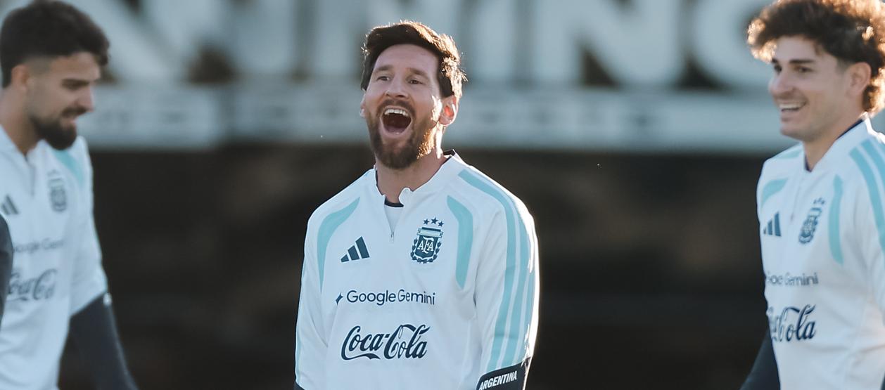 Lionel Messi durante su último entrenamiento con la Selección Argentina. 