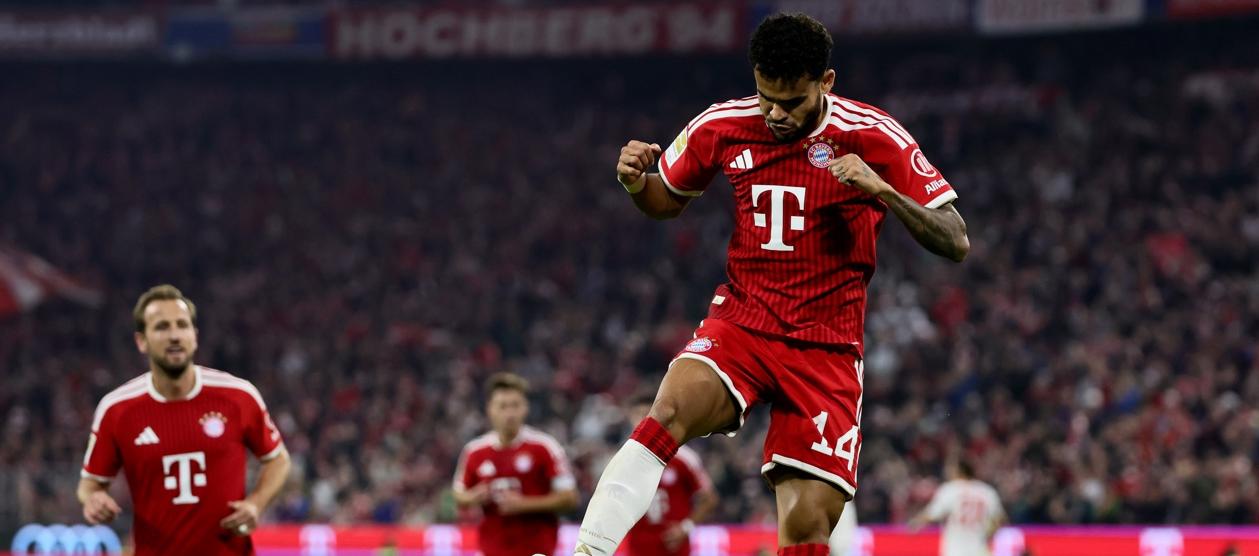 Luis Díaz el gol con el que abrió el marcador ante el Leipzig.