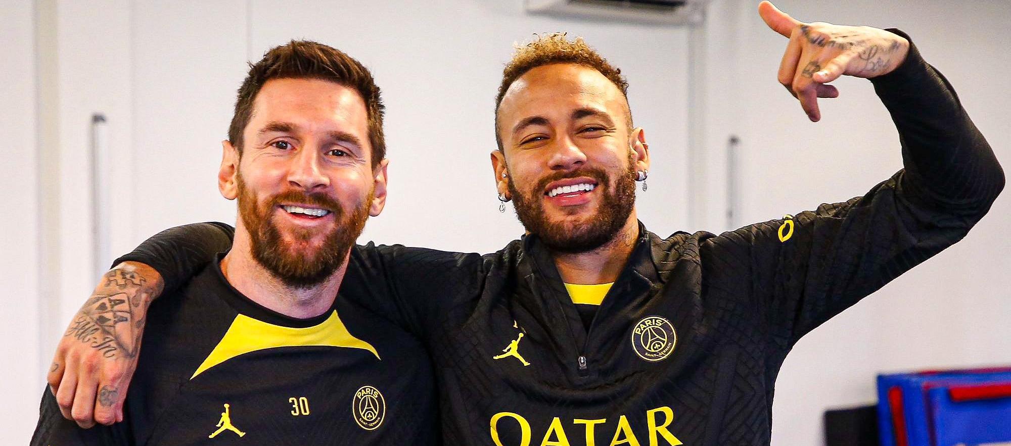 Lionel Messi y Neymar cuando fueron compañeros en el París Saint Germain.