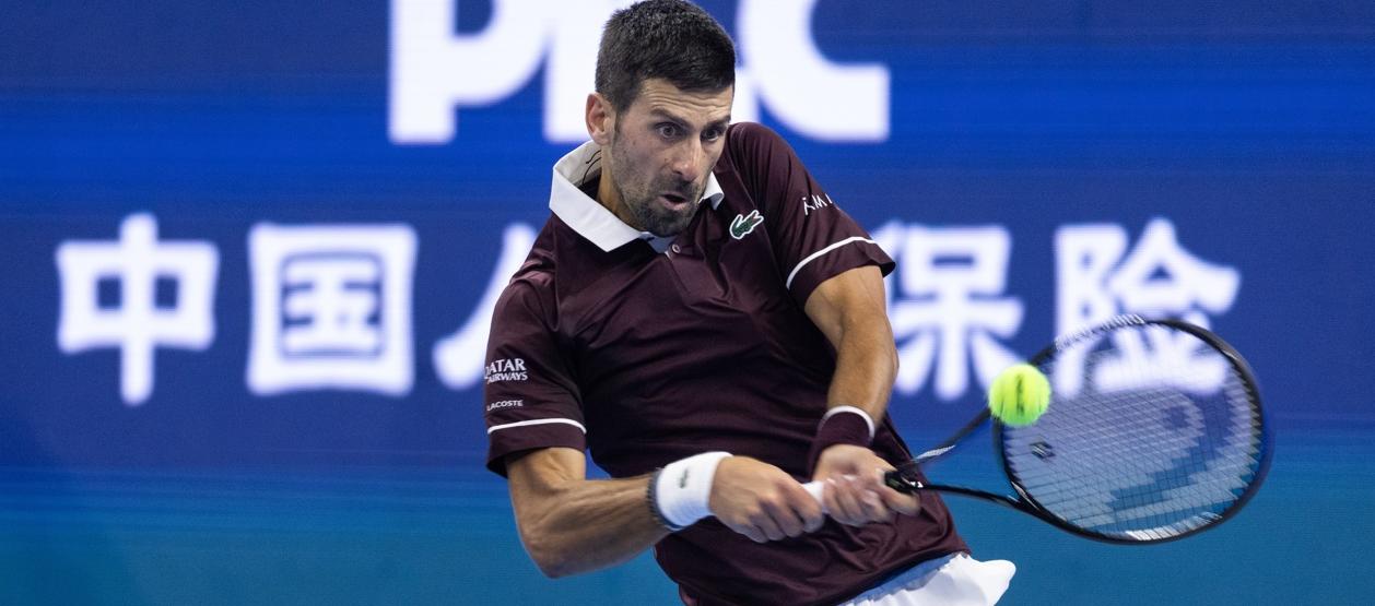 Novak Djokovic durante su partido contra Daniil Medvedev. 