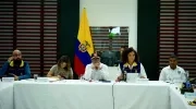 El Presidente Gustavo Petro en Puesto de Mando Unificado en Chocó, una de las zonas más afectadas.