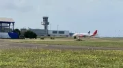 Panorámica del aeropuerto Ernesto Cortissoz este viernes. 