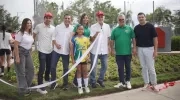 El Secretario General de la Gobernación y el Gobernador, en la entrega del Parque Estadio de Sabanagrande