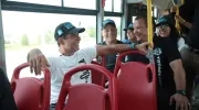 Alcalde Alejandro Char en la entrega de los nuevos buses. 