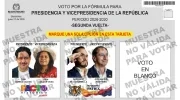 Tarjetón para la segunda vuelta.