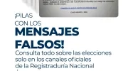 Aviso de alerta que hace la Registraduría. 