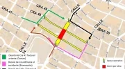 Imagen del mapa que muestra la zona de cierre.