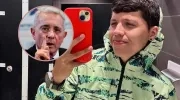 El expresidente Álvaro Uribe y el joven Johan Sebastián Durán Guerrero.