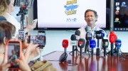 El agente interventor de Air-e, Jaime Mesa Buitrago, durante la rueda de prensa de este lunes. 