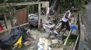 Una vivienda afectada en zona rural de Buenaventura tras el terremoto.