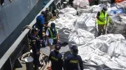 Buque Almirante Didiez Burgos en el que llegó la ayuda humanitaria de República Dominicana.