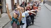 Protesta al frente del Ministerio de Cultura.