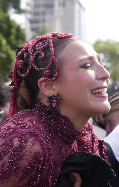 Michelle Char Fernández vestida de viuda.