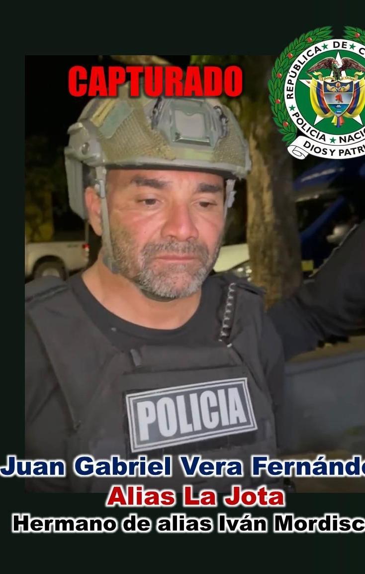 Juan Gabriel Vera Fernández, alías ‘La Jota’, capturado por la Policía.