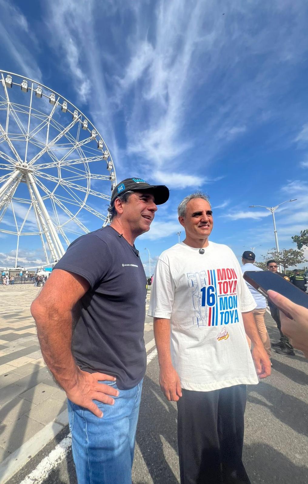 El Alcalde Alex Char y Juan Pablo Montoya.