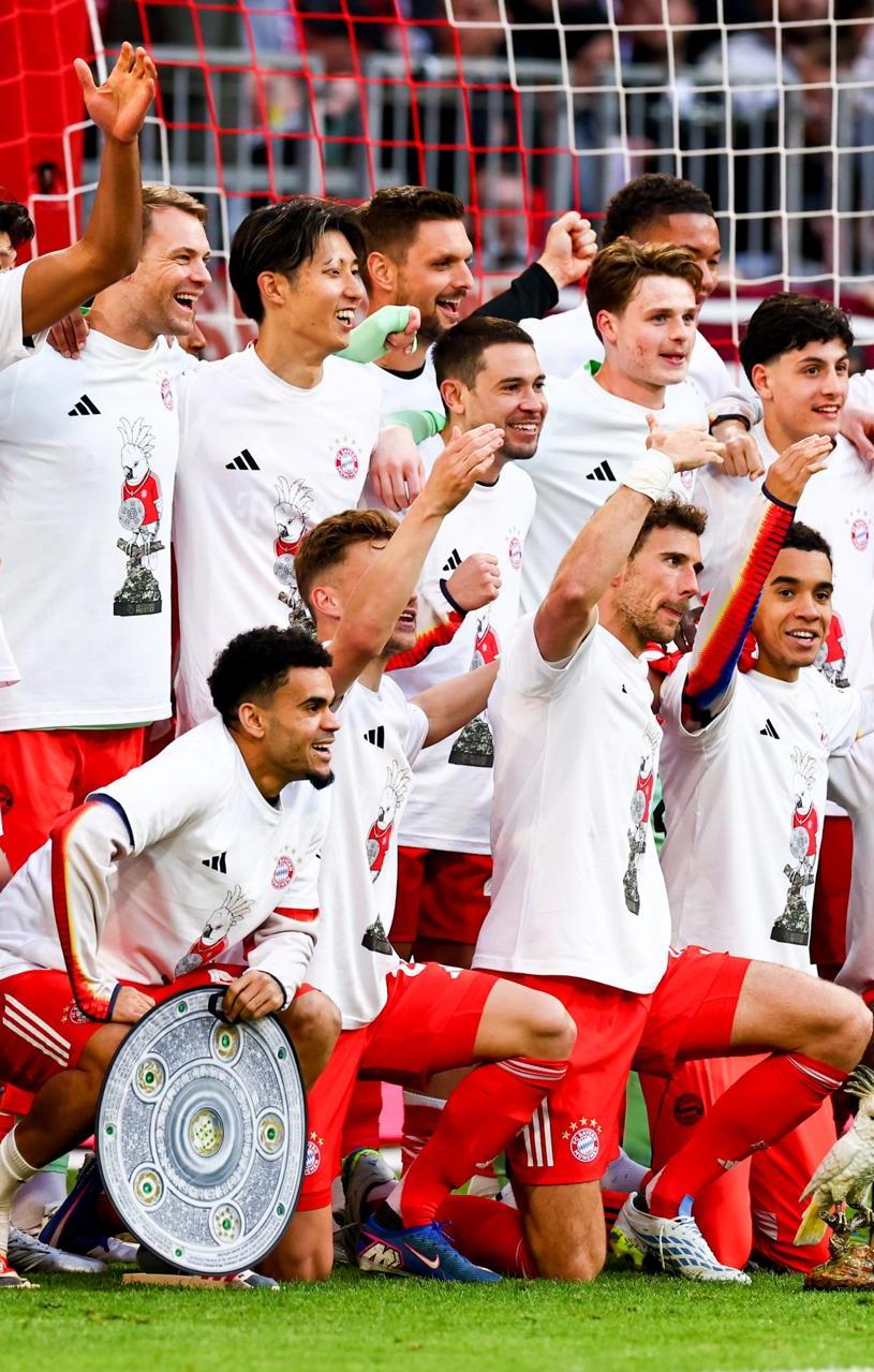 Los jugadores del Bayern celebran la Bundesliga