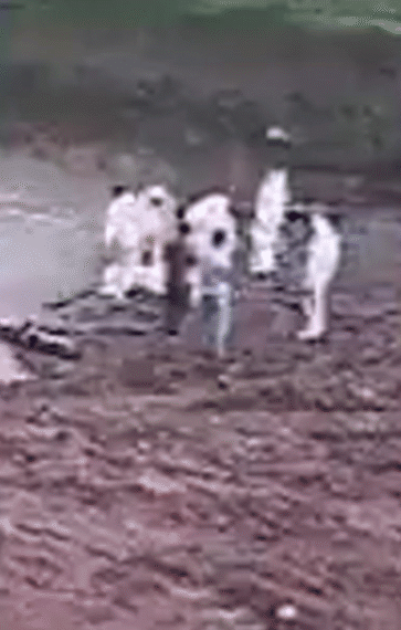 Levantamiento de los cuerpos en zona de combates entre disidencias de las FARC.