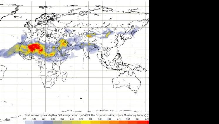Mapa que ubica el fenómeno atmosférico.  