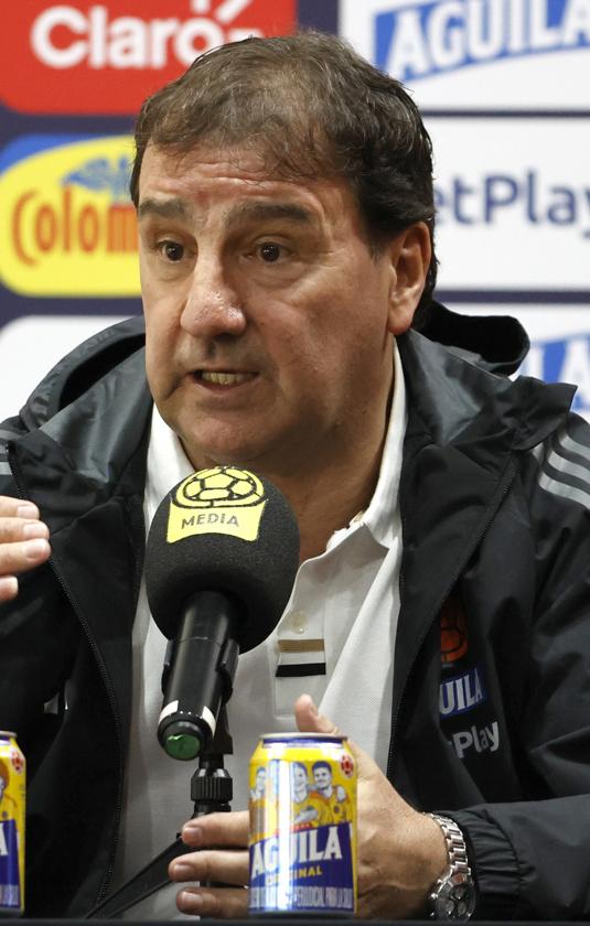 Néstor Lorenzo, técnico de la Selección Colombia, en rueda de prensa este jueves.