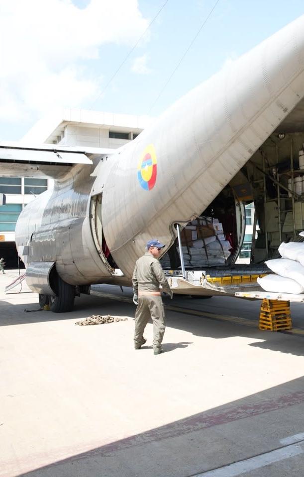 Avión de la Fuerza Aeroespacial Colombiana que traerá a compatriotas residentes en Venezuela