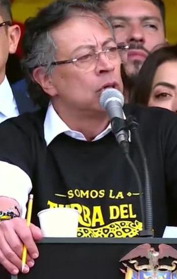 El Presidente Gustavo Petro durante su discurso. 