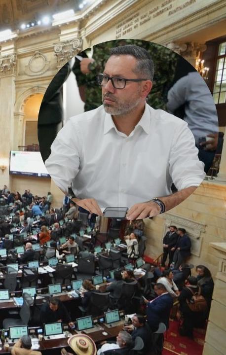 Imagen de la Cámara de Representantes y el Ministro de Vivienda, Jaime Andrés Beltrán.
