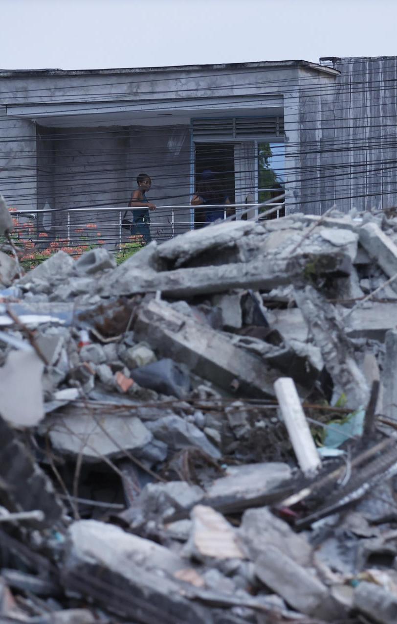 Edificio destruido en Chocó.