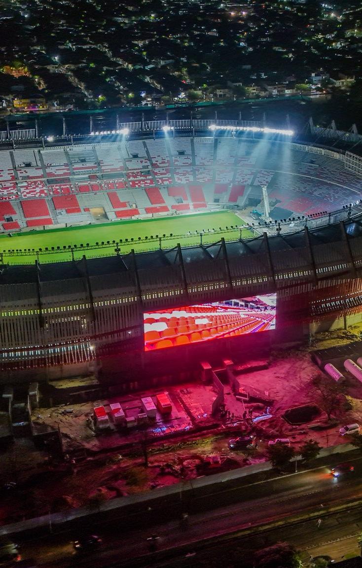 La nueva pantalla del estadio Metropolitano.