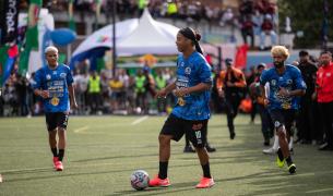 Ronaldinho durante el partido.