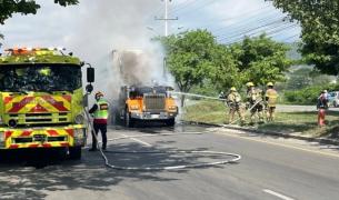 La tractomula incendiada