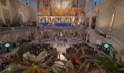 Entrega del Premio Nobel de la Paz 2025