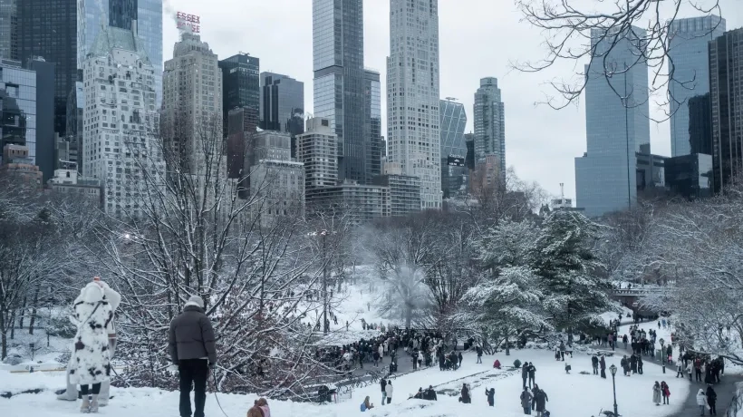 Aspecto de Nueva York ante el temporal invernal. 
